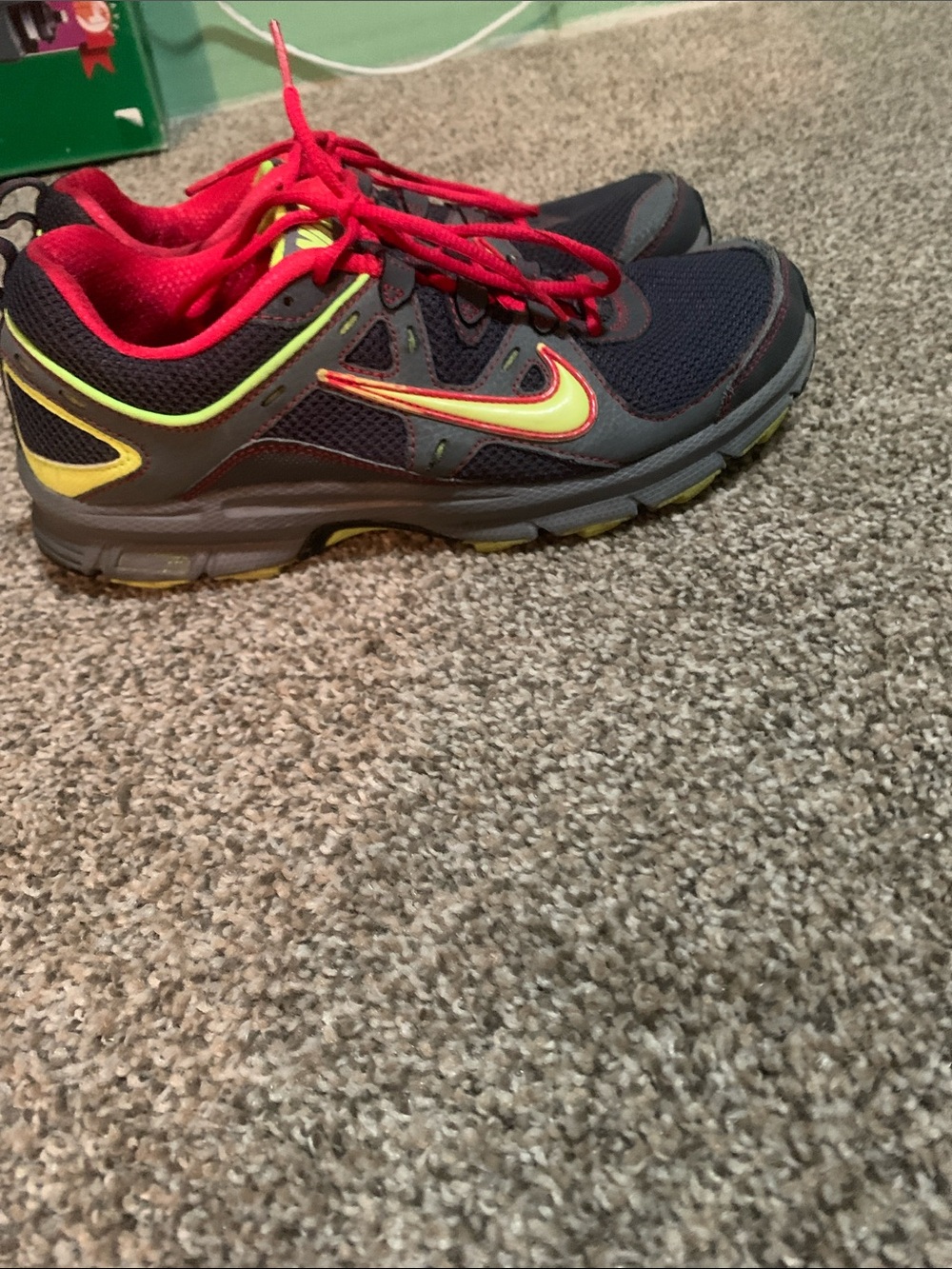 Nike Kids Navy, Red and Neon Yellow Athletic Sneakers